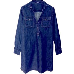 NWOT- Chaps L/S Drapey denim shirtdress.